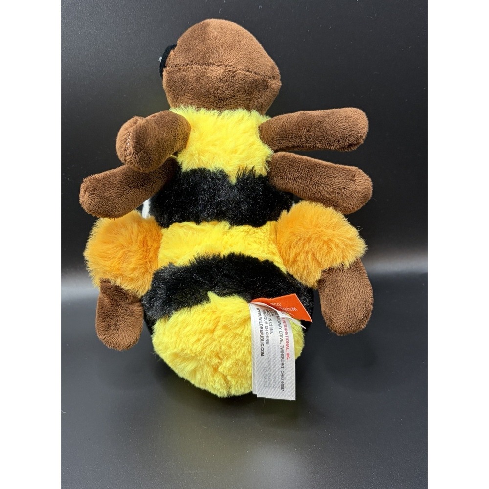 Wild Republic Bumble Bee Plush 8" Stuffed Animal Black Yellow Wings Fuzzy Insect - Picture 5 of 13